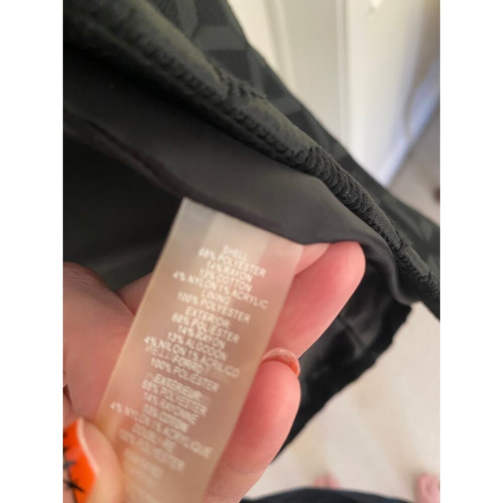 NWOT CALVIN KLEIN Women's Black Open Front Topper Jacket Top, Black Jacquard, 6 - Picture 3 of 5